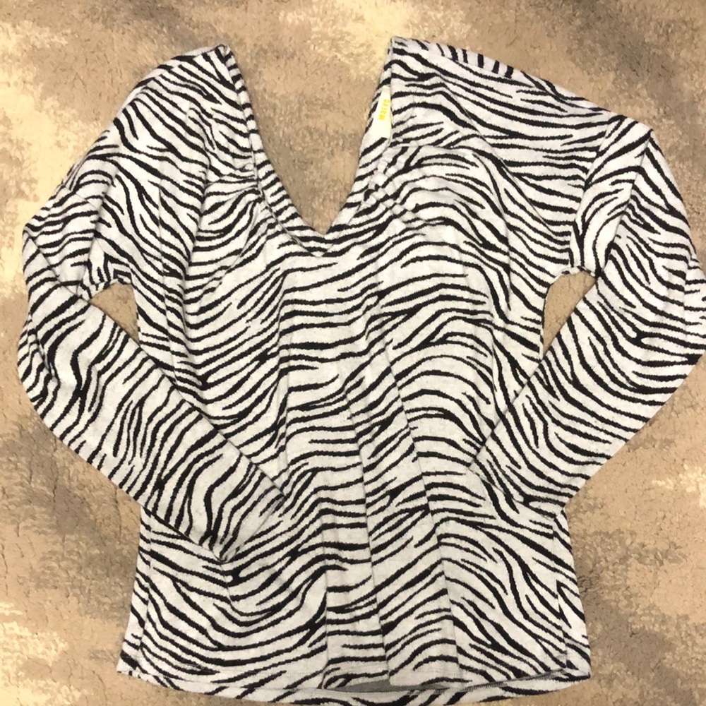 Maeve zebra-striped sweater.